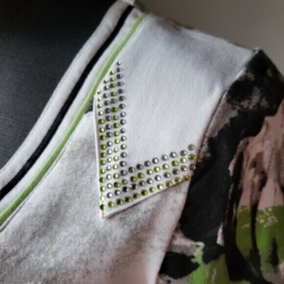 VEX Cotton floral Bling T Shirt Sz M - Picture 7 of 13